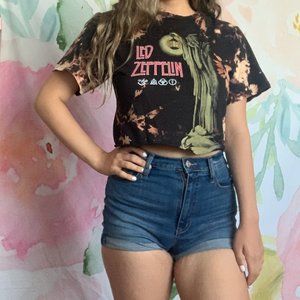 Led Zeppelin Cropped Tie Dye Band Tee